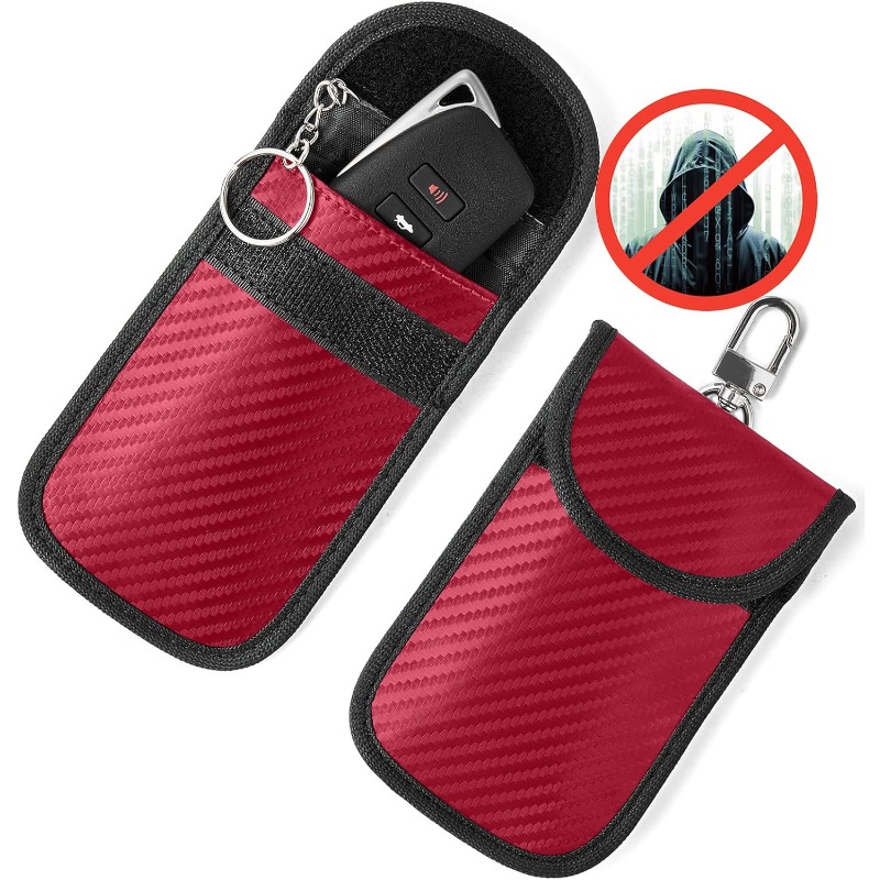 Tech Accessories Bag - 2 Stück Auto-Schlüssel-Signalblocker-Hülle Faraday-Käfig Schlüsselanhänger-Tasche Schlüssellose